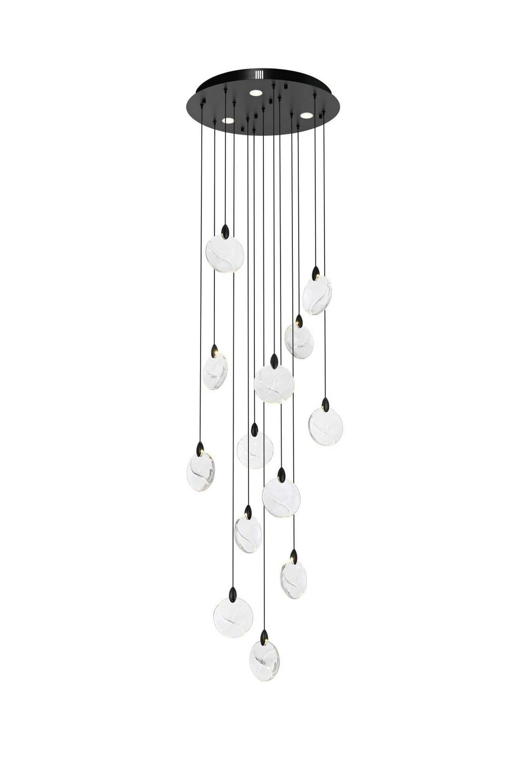 Elegant Lighting - 1012D24BK-01CR - LED Pendant - Avery - Black