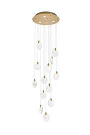 Elegant Lighting - 1012D24SG-01CR - LED Pendant - Avery - Satin Gold