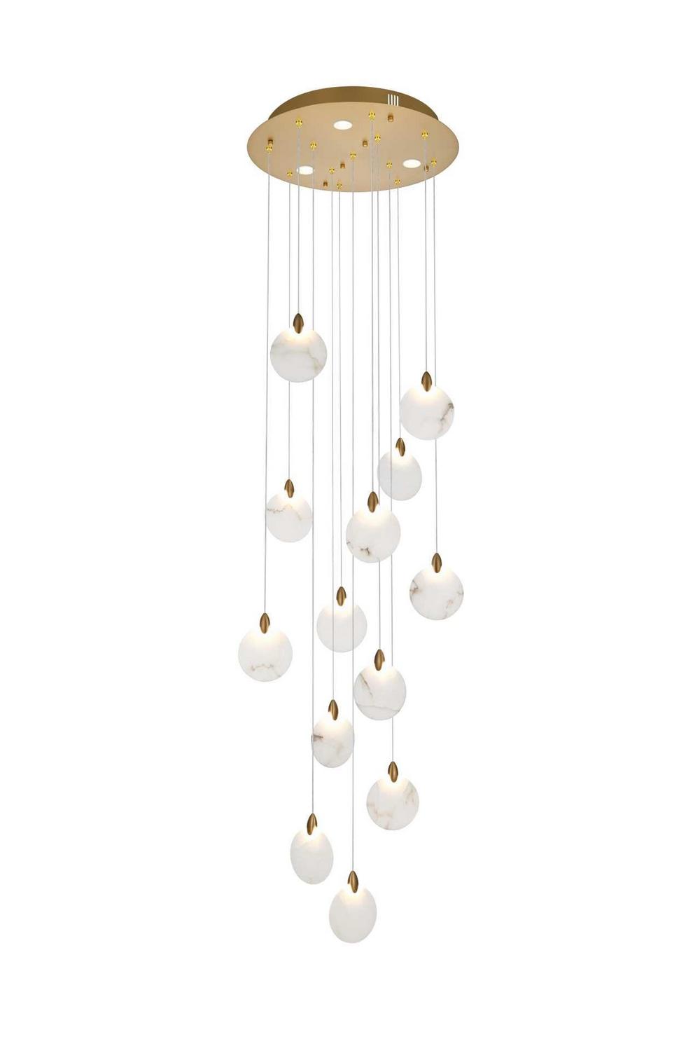 Elegant Lighting - 1012D24SG-11ST - LED Pendant - Avery - Satin Gold