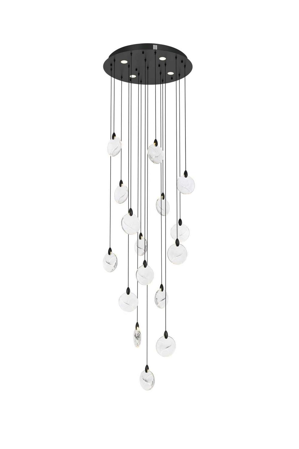 Elegant Lighting - 1012D28BK-01CR - LED Pendant - Avery - Black
