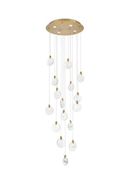 Elegant Lighting - 1012D28SG-01CR - LED Pendant - Avery - Satin Gold
