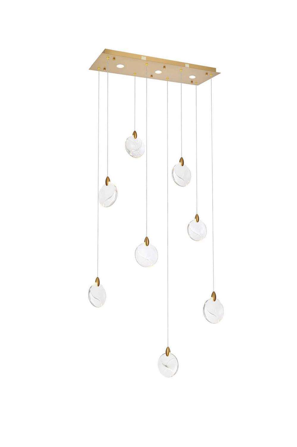 Elegant Lighting - 1012D36SG-01CR - LED Pendant - Avery - Satin Gold
