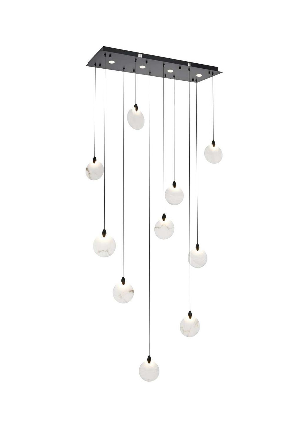 Elegant Lighting - 1012D42BK-11ST - LED Pendant - Avery - Black
