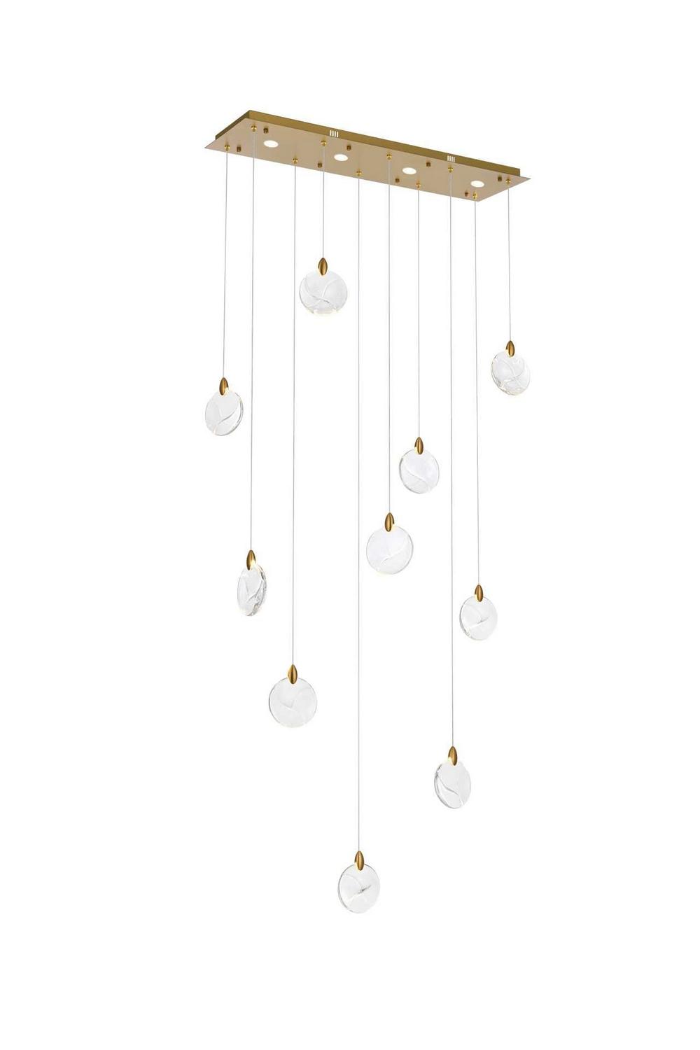 Elegant Lighting - 1012D42SG-01CR - LED Pendant - Avery - Satin Gold