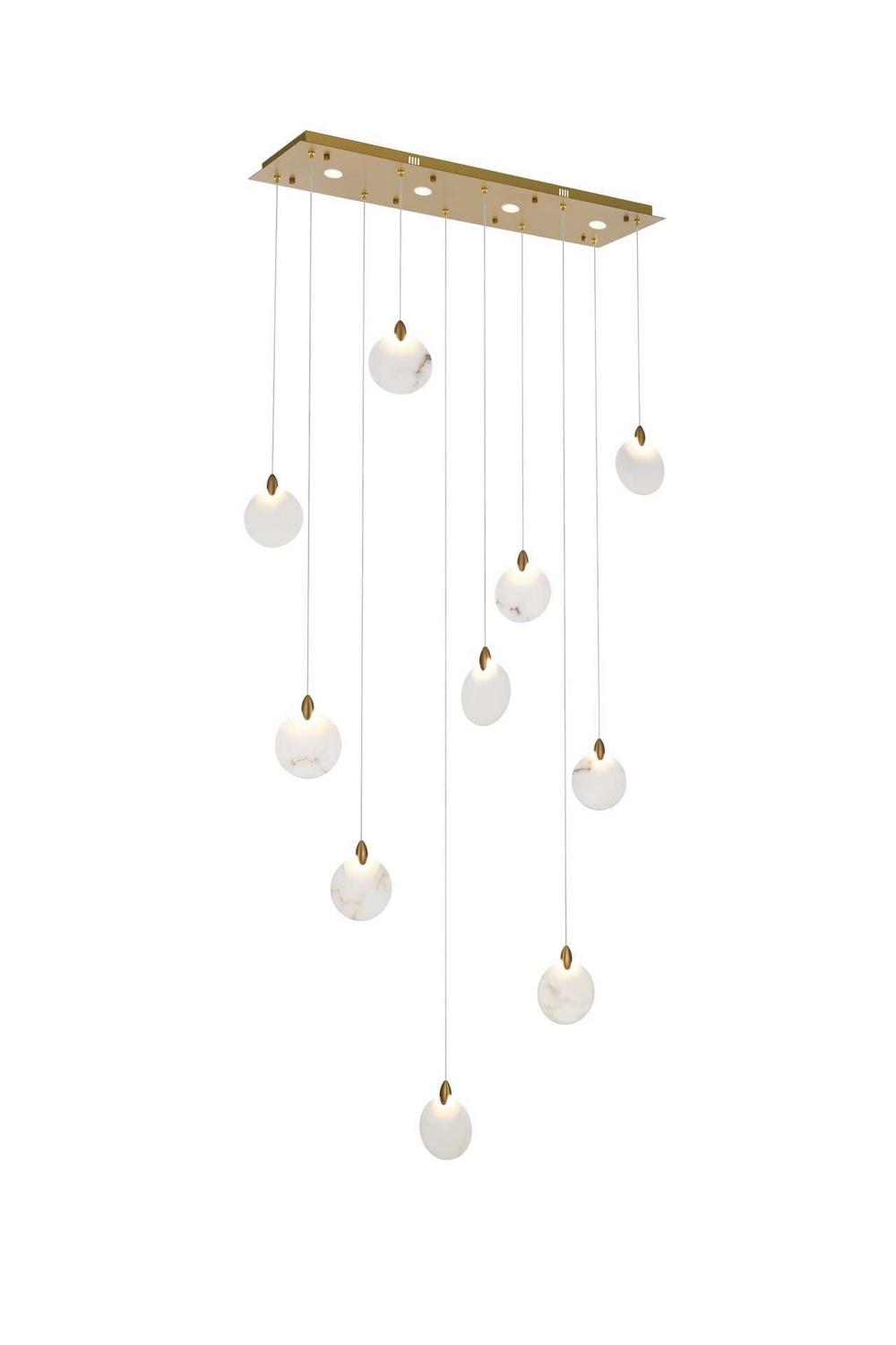 Elegant Lighting - 1012D42SG-11ST - LED Pendant - Avery - Satin Gold