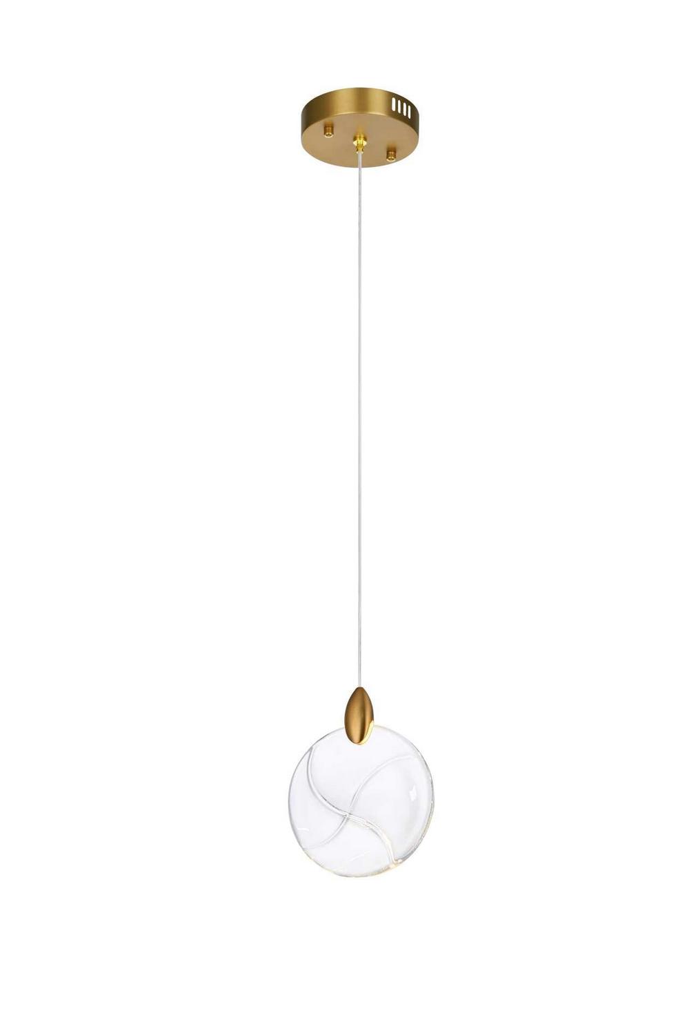 Elegant Lighting - 1012D6SG-01CR - LED Pendant - Avery - Satin Gold