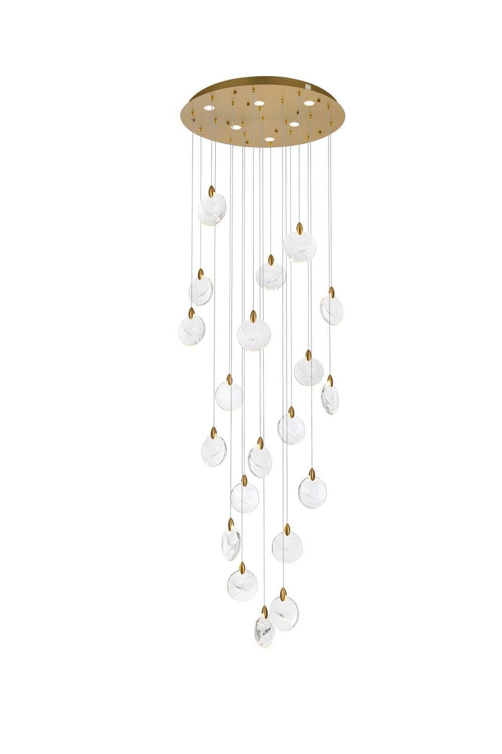 Elegant Lighting - 1012G32SG-01CR - LED Chandelier - Avery - Satin Gold