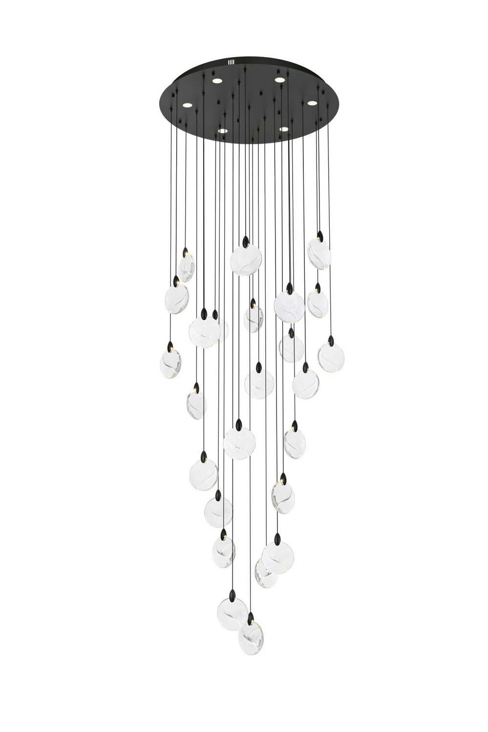 Elegant Lighting - 1012G36BK-01CR - LED Chandelier - Avery - Black