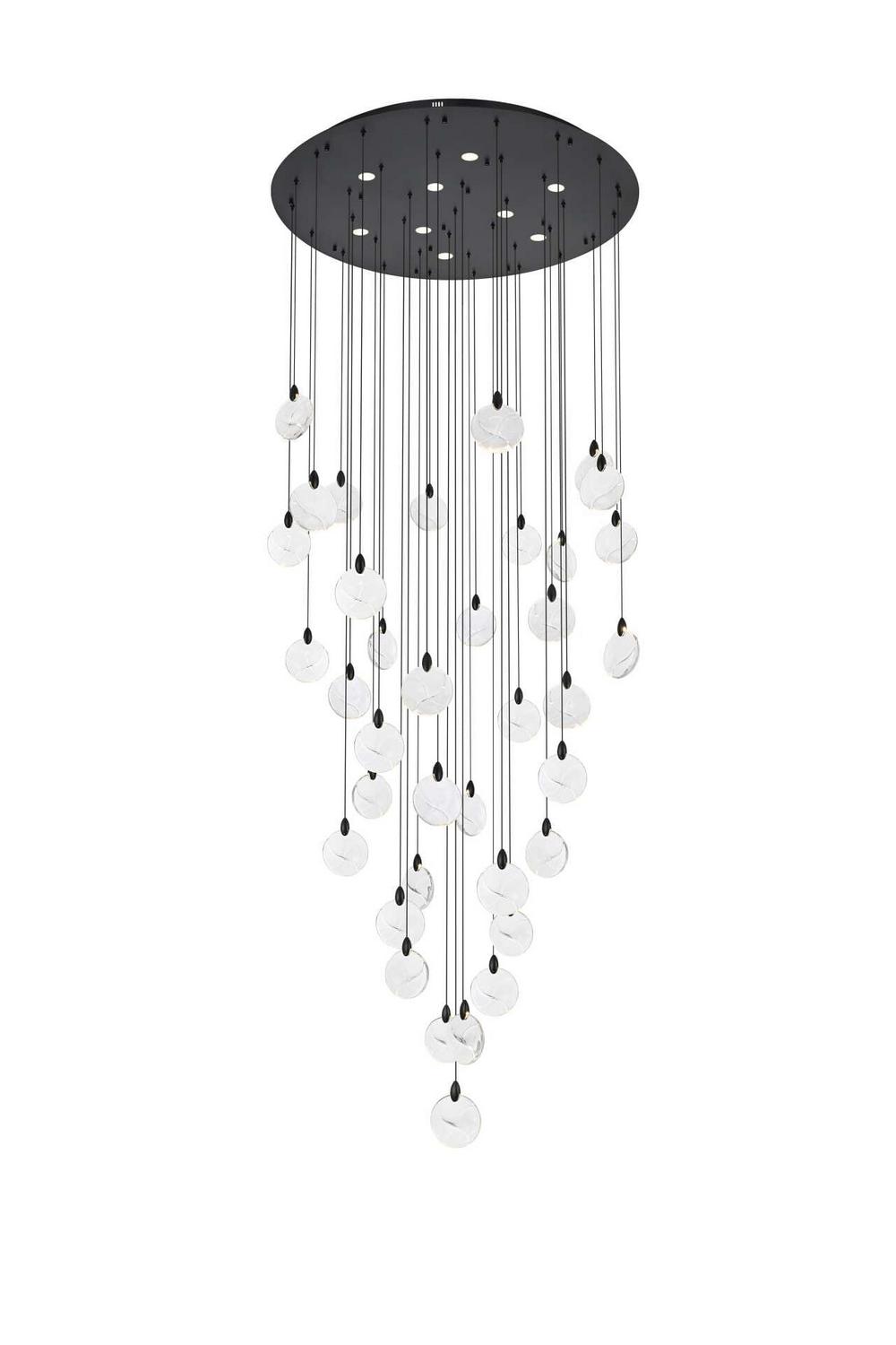 Elegant Lighting - 1012G48BK-01CR - LED Chandelier - Avery - Black
