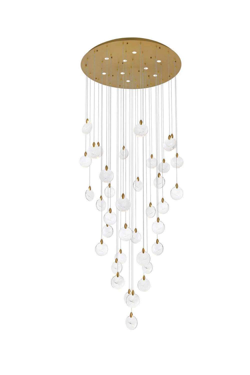 Elegant Lighting - 1012G48SG-01CR - LED Chandelier - Avery - Satin Gold
