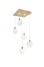 Elegant Lighting - 1012S16SG-01CR - LED Pendant - Avery - Satin Gold
