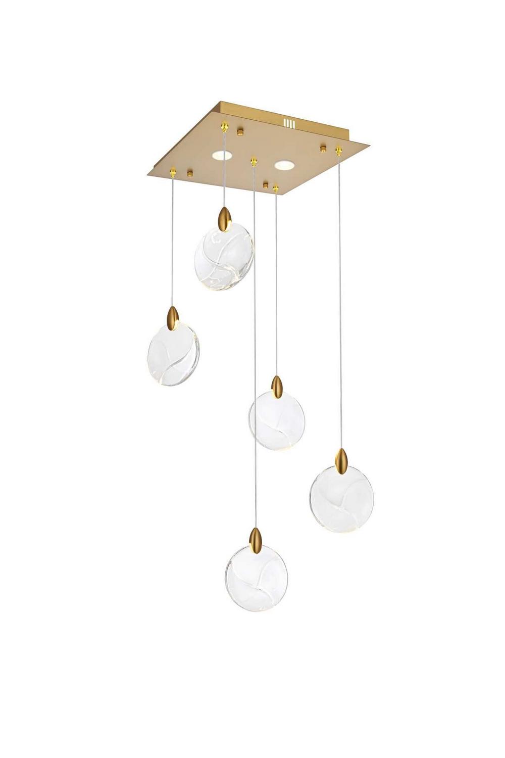 Elegant Lighting - 1012S16SG-01CR - LED Pendant - Avery - Satin Gold