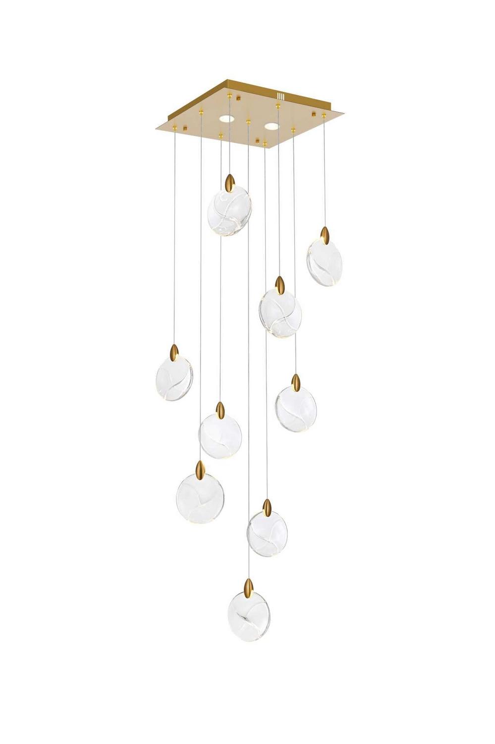 Elegant Lighting - 1012S20SG-01CR - LED Pendant - Avery - Satin Gold