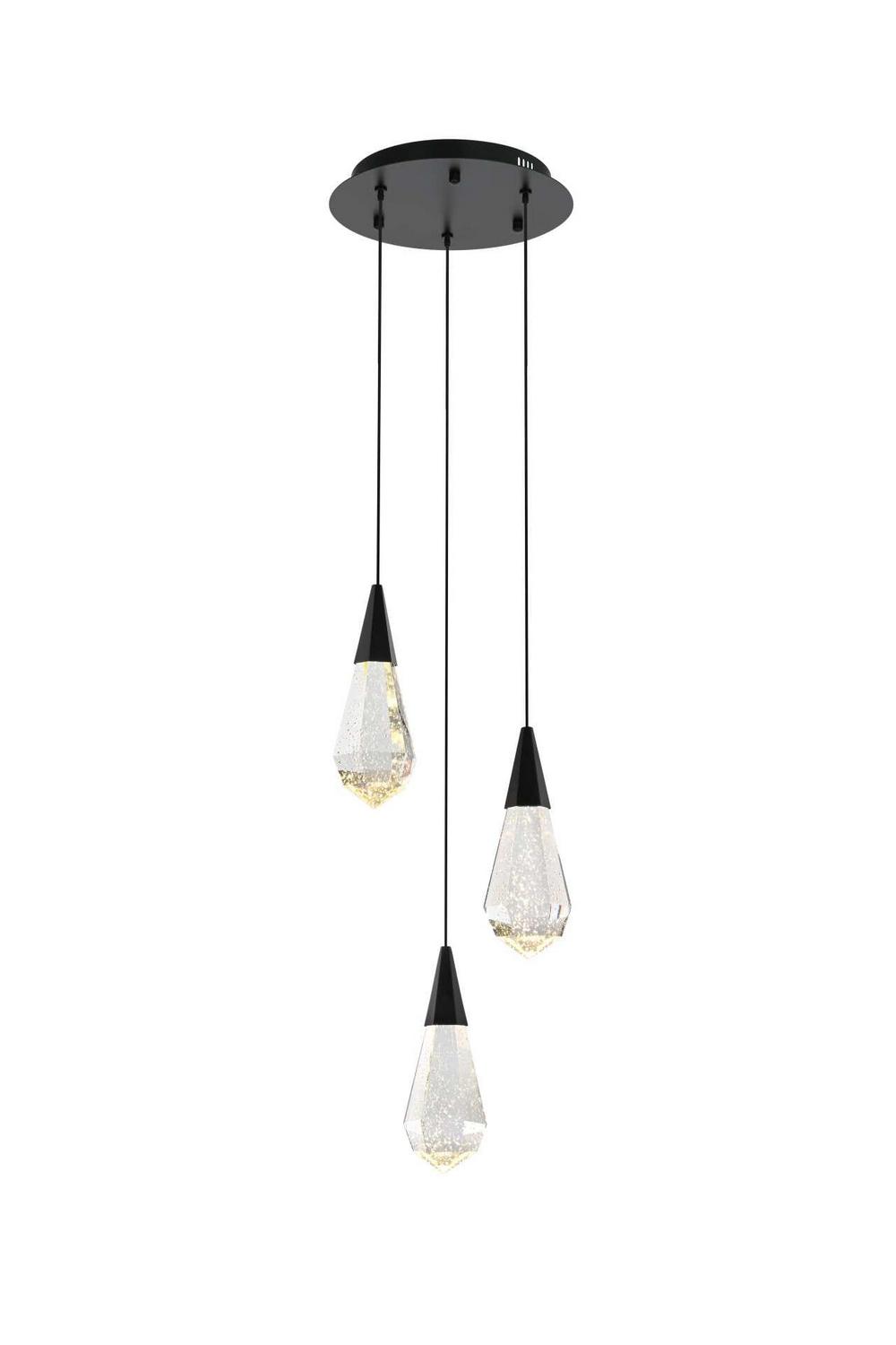 Elegant Lighting - 1013D12BK-02CR - LED Pendant - Amora - Black