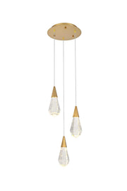 Elegant Lighting - 1013D12SG-02CR - LED Pendant - Amora - Satin Gold