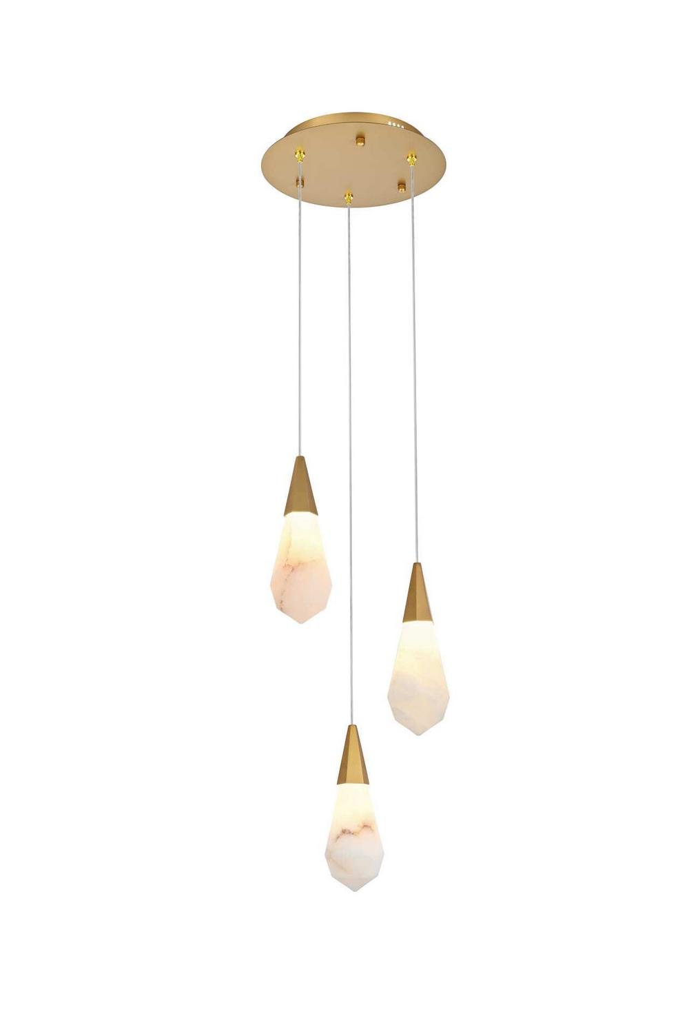 Elegant Lighting - 1013D12SG-22ST - LED Pendant - Amora - Satin Gold