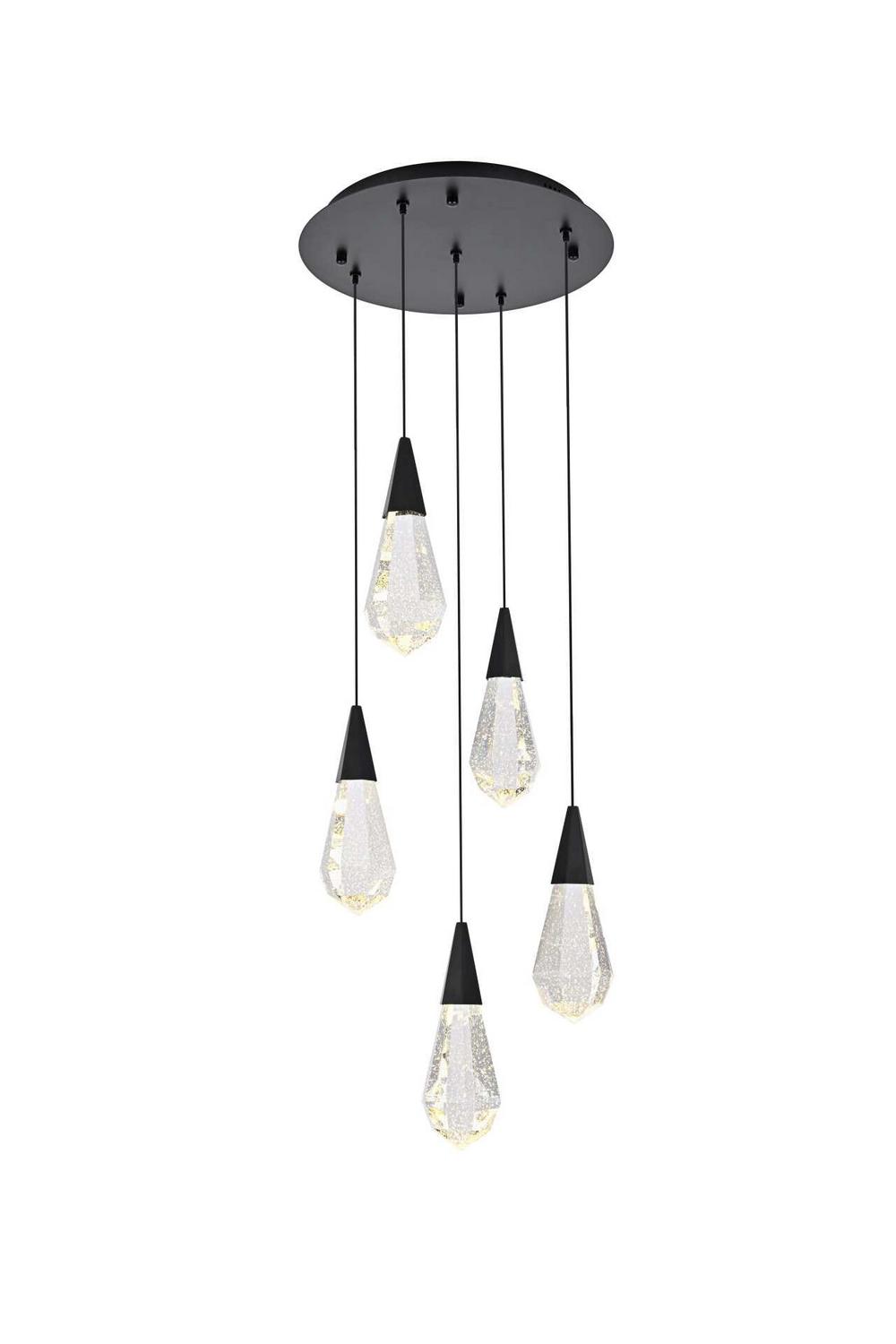 Elegant Lighting - 1013D16BK-02CR - LED Pendant - Amora - Black