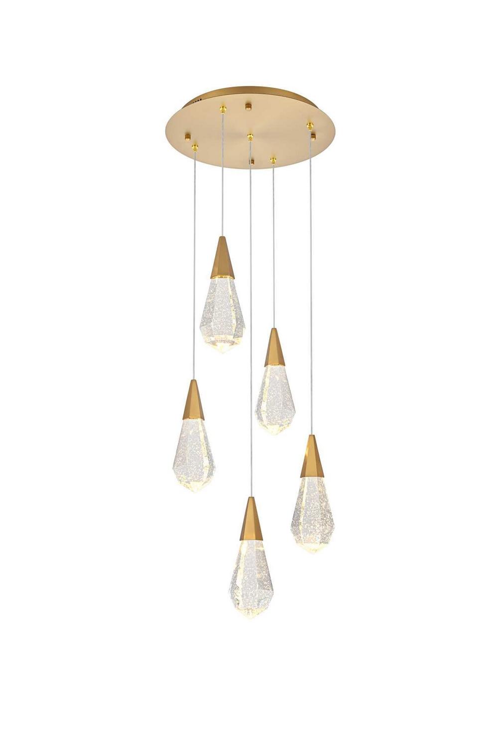Elegant Lighting - 1013D16SG-02CR - LED Pendant - Amora - Satin Gold