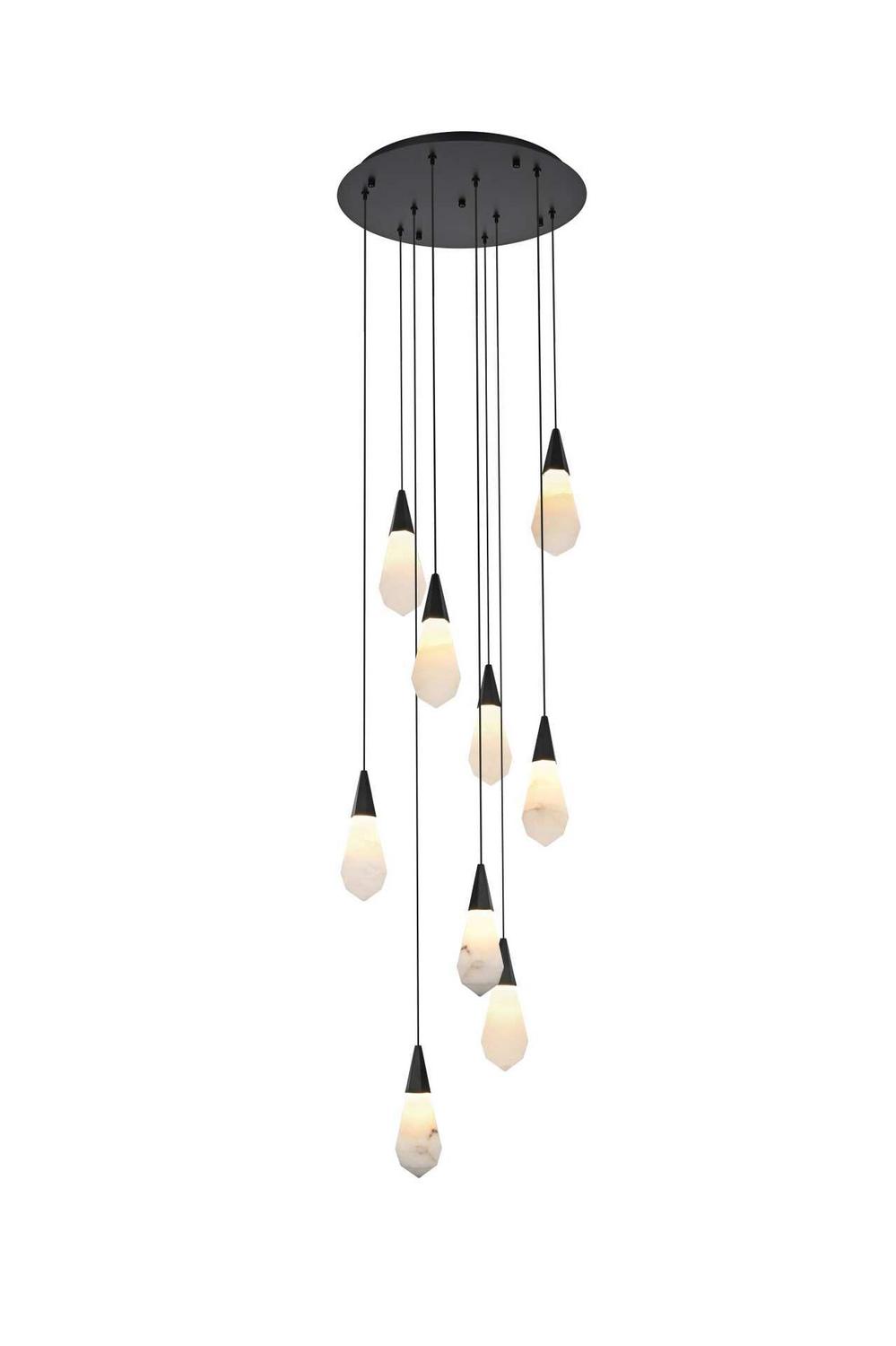 Elegant Lighting - 1013D20BK-22ST - LED Pendant - Amora - Black