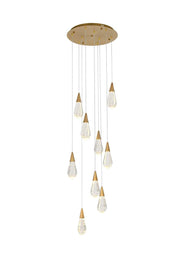 Elegant Lighting - 1013D20SG-02CR - LED Pendant - Amora - Satin Gold