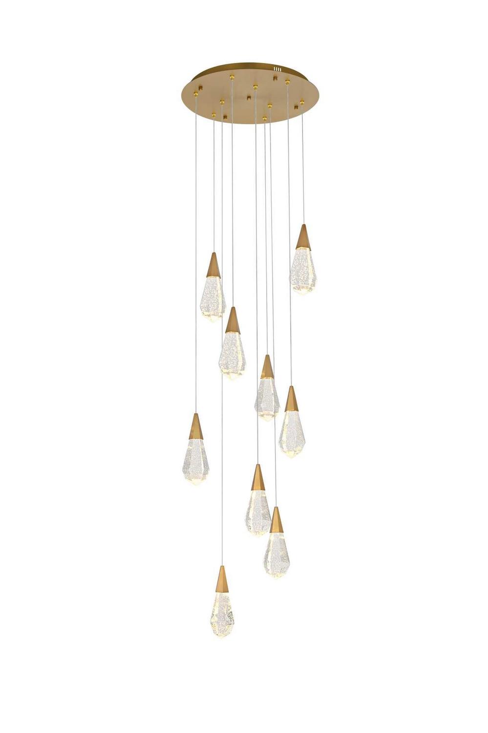 Elegant Lighting - 1013D20SG-02CR - LED Pendant - Amora - Satin Gold