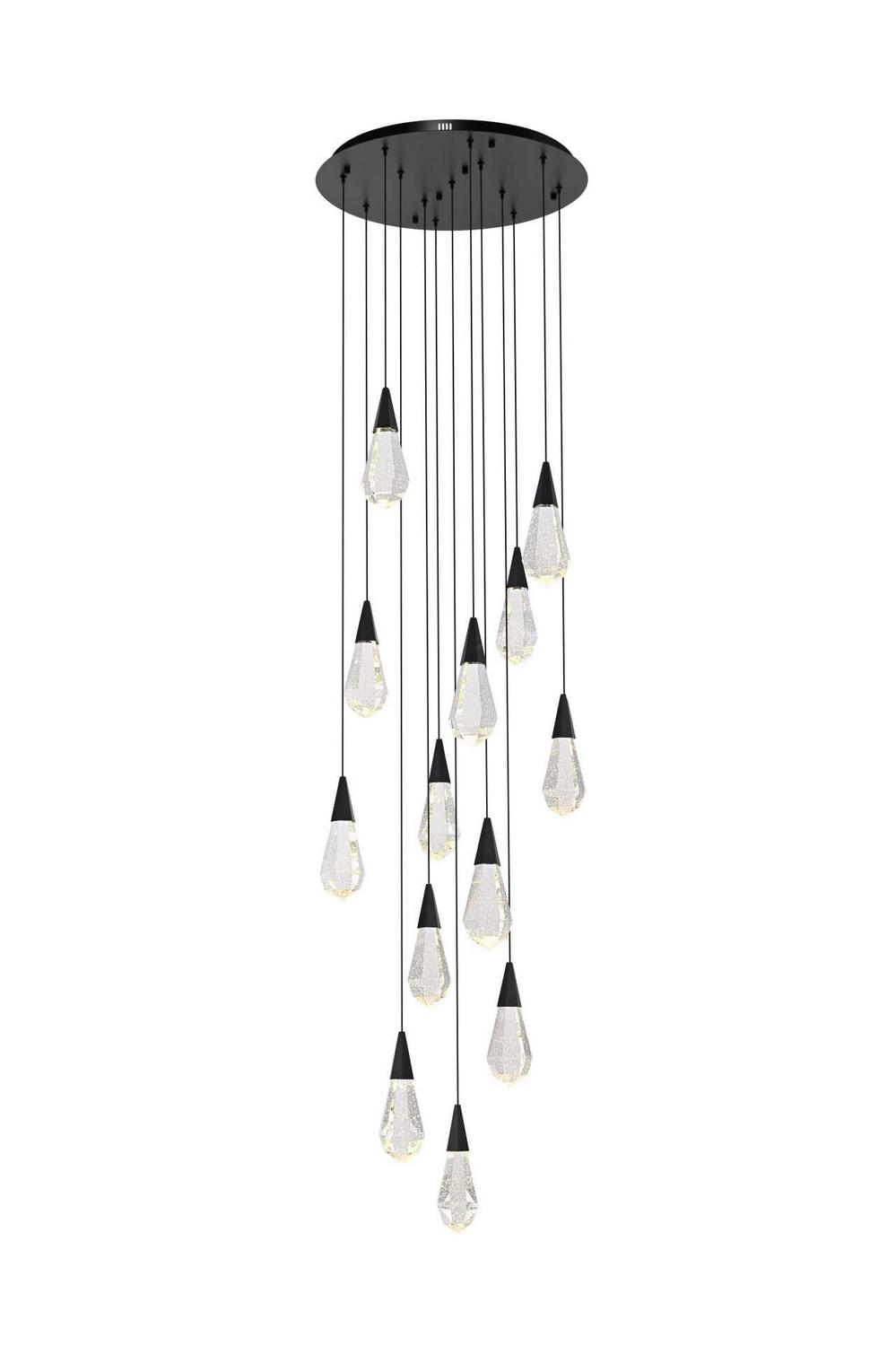 Elegant Lighting - 1013D24BK-02CR - LED Pendant - Amora - Black