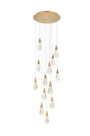 Elegant Lighting - 1013D24SG-02CR - LED Pendant - Amora - Satin Gold
