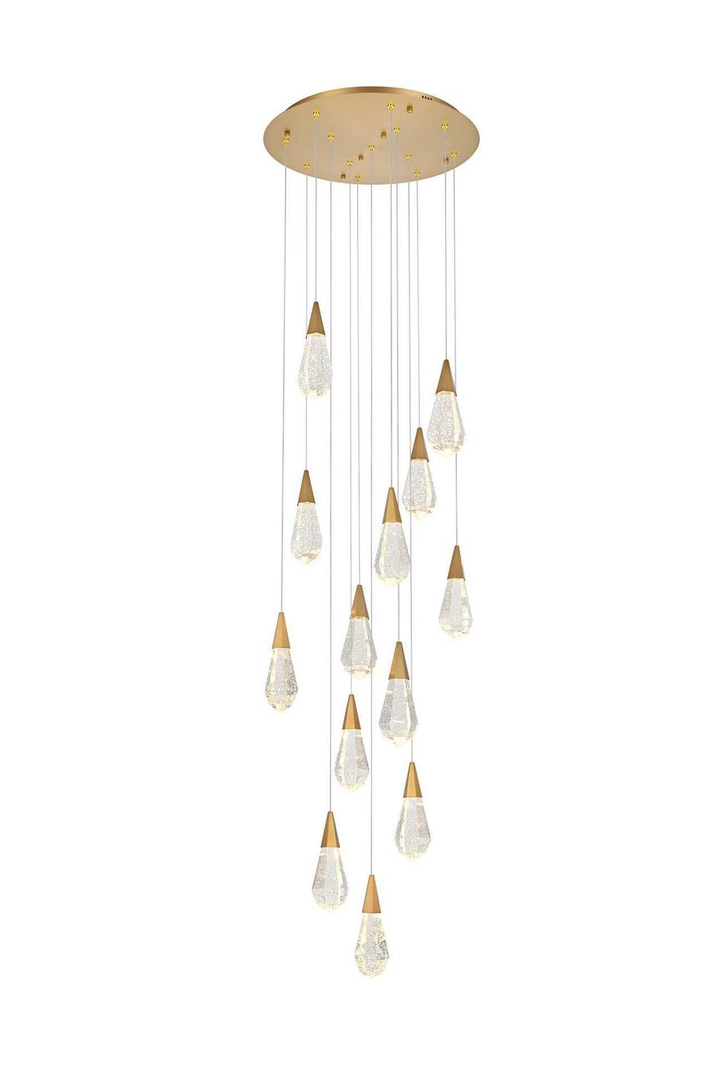 Elegant Lighting - 1013D24SG-02CR - LED Pendant - Amora - Satin Gold