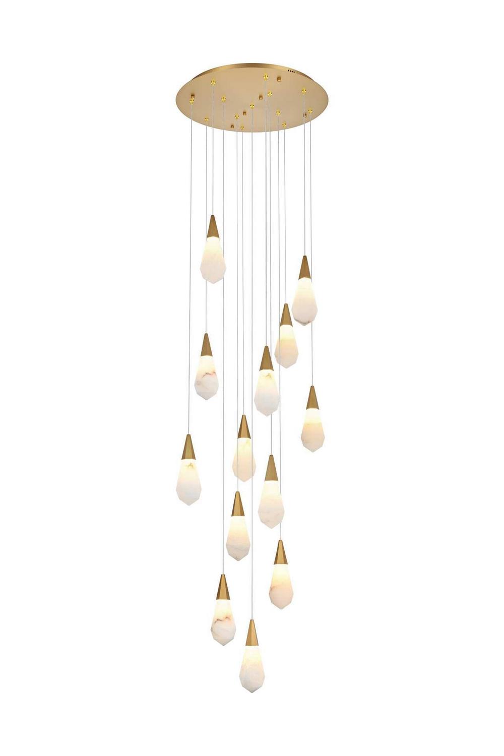 Elegant Lighting - 1013D24SG-22ST - LED Pendant - Amora - Satin Gold
