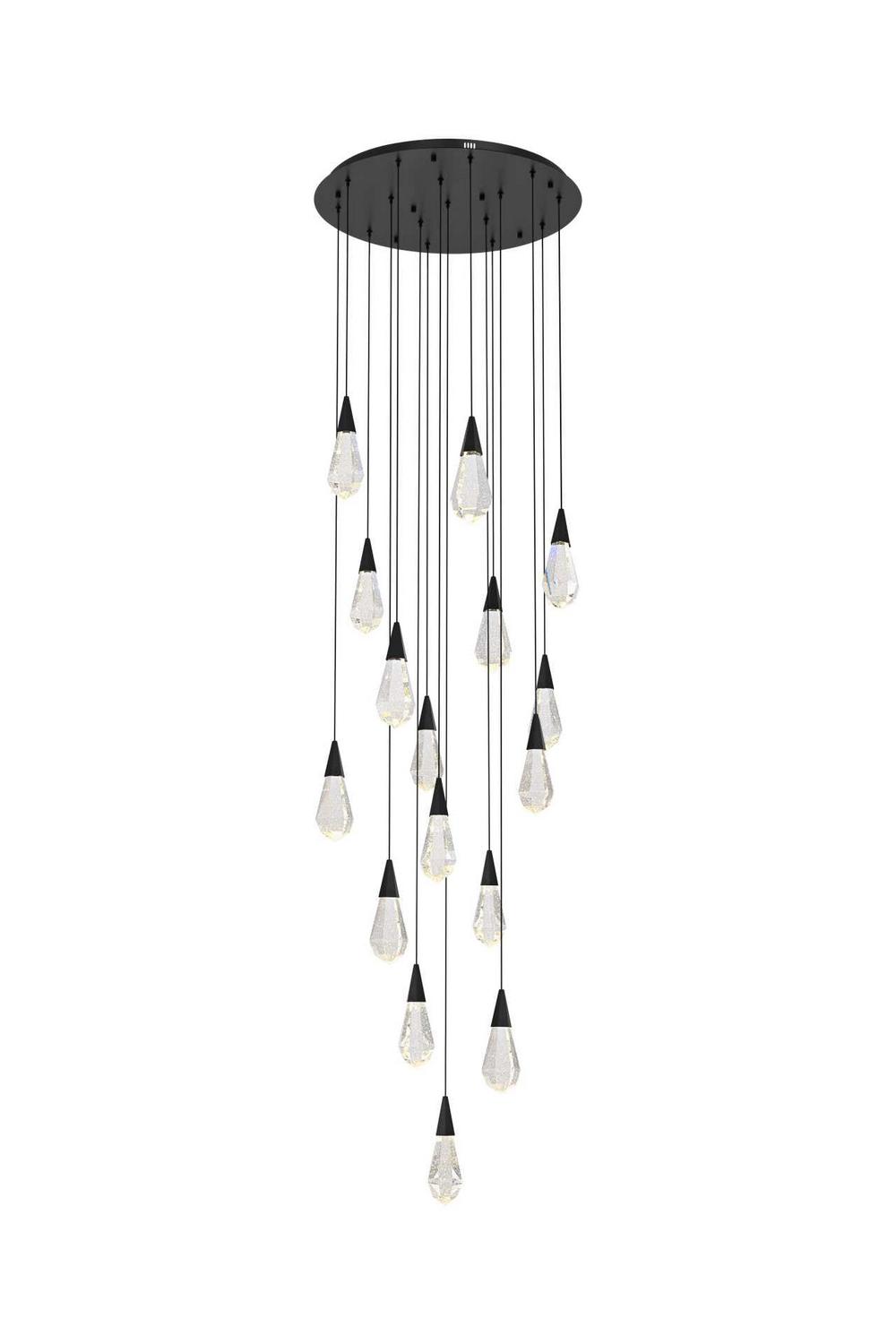 Elegant Lighting - 1013D28BK-02CR - LED Pendant - Amora - Black