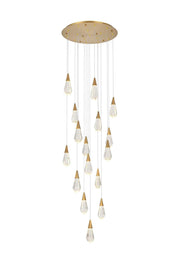 Elegant Lighting - 1013D28SG-02CR - LED Pendant - Amora - Satin Gold