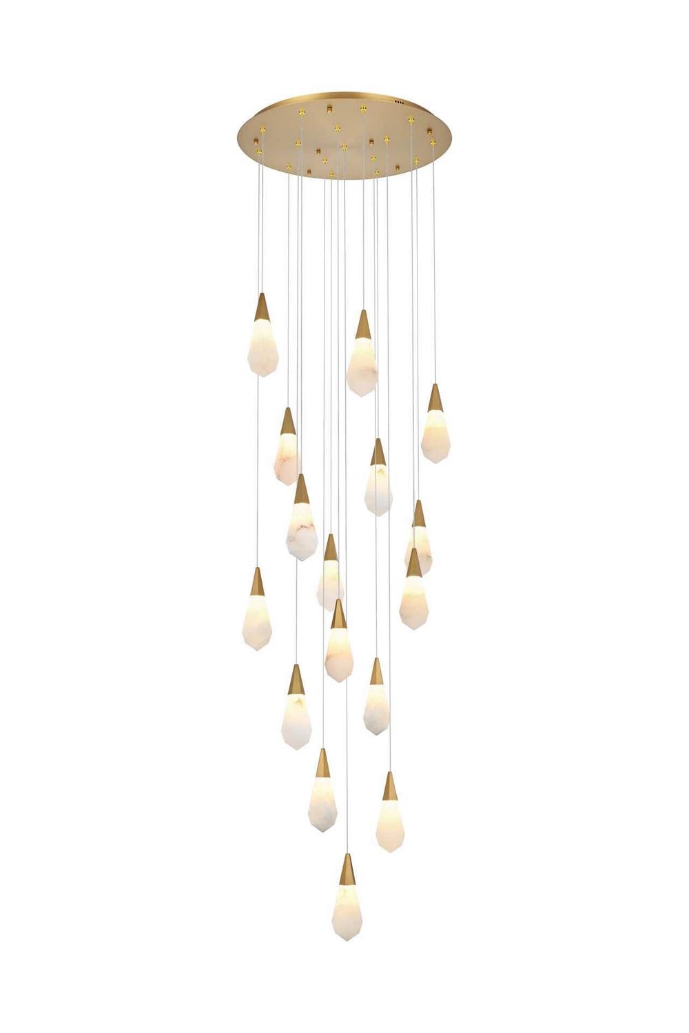 Elegant Lighting - 1013D28SG-22ST - LED Pendant - Amora - Satin Gold