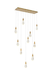 Elegant Lighting - 1013D42SG-02CR - LED Pendant - Amora - Satin Gold