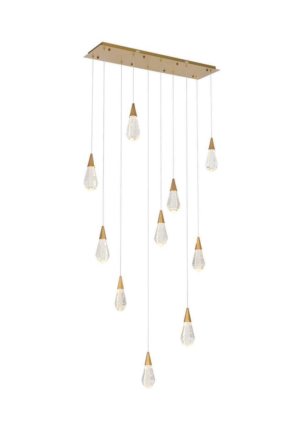 Elegant Lighting - 1013D42SG-02CR - LED Pendant - Amora - Satin Gold
