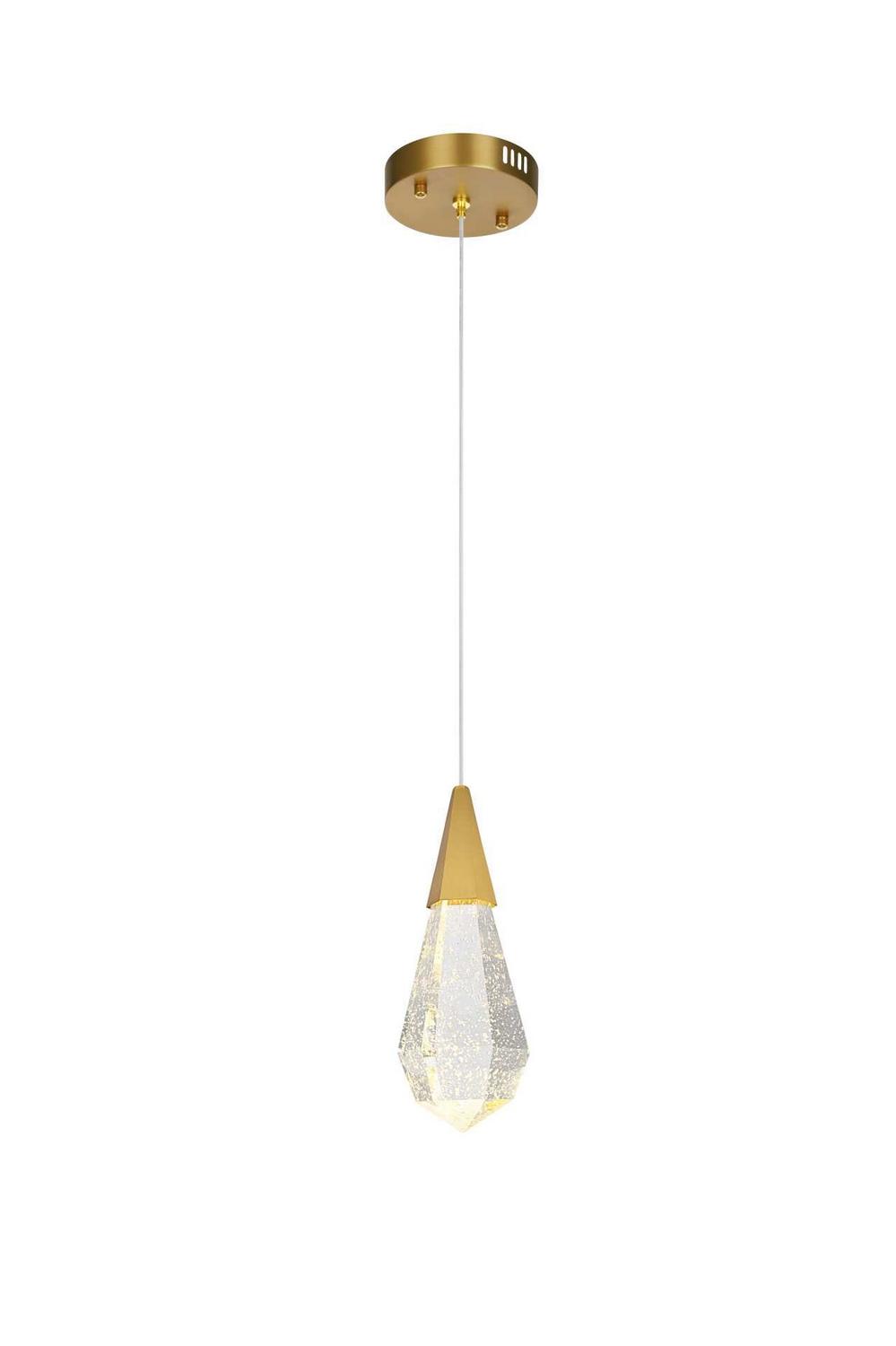 Elegant Lighting - 1013D5SG-02CR - LED Pendant - Amora - Satin Gold