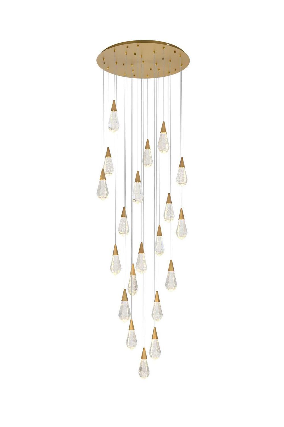 Elegant Lighting - 1013G32SG-02CR - LED Chandelier - Amora - Satin Gold
