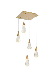 Elegant Lighting - 1013S16SG-02CR - LED Pendant - Amora - Satin Gold