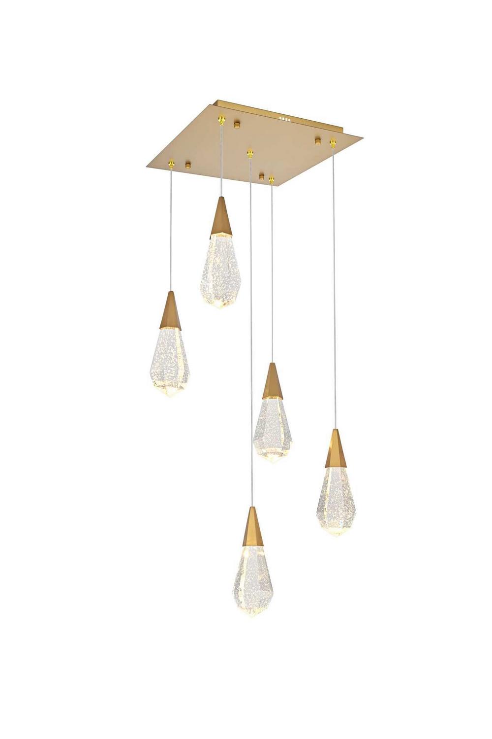 Elegant Lighting - 1013S16SG-02CR - LED Pendant - Amora - Satin Gold