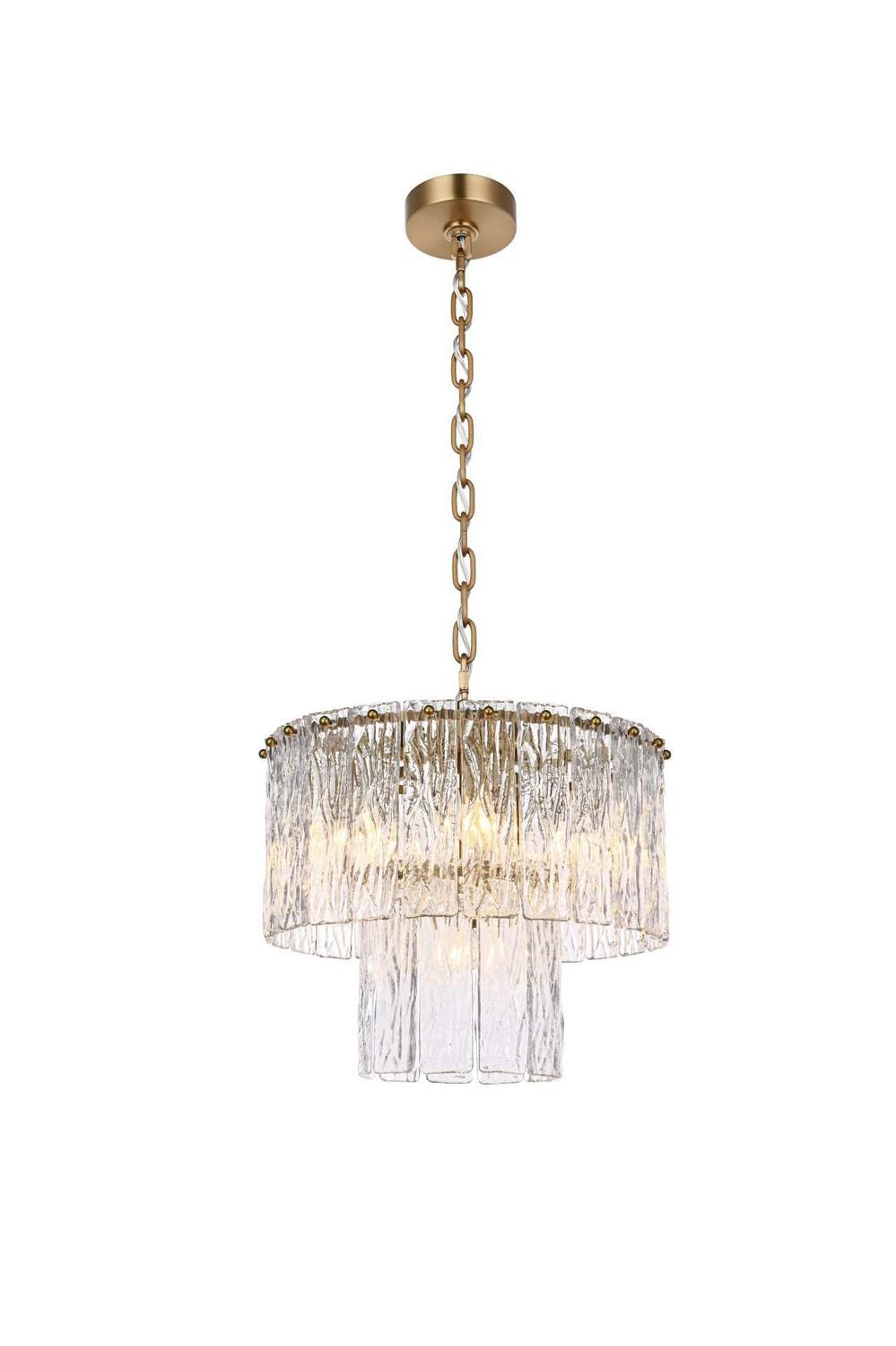 Elegant Lighting - 1015D16SG-03GL - Six Light Chandelier - Georgina - Satin Gold