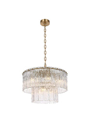 Elegant Lighting - 1015D20SG-03GL - Nine Light Chandelier - Georgina - Satin Gold