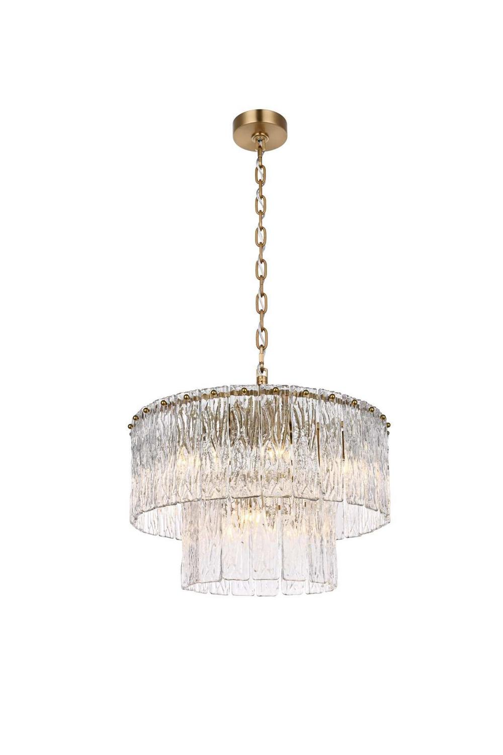 Elegant Lighting - 1015D20SG-03GL - Nine Light Chandelier - Georgina - Satin Gold