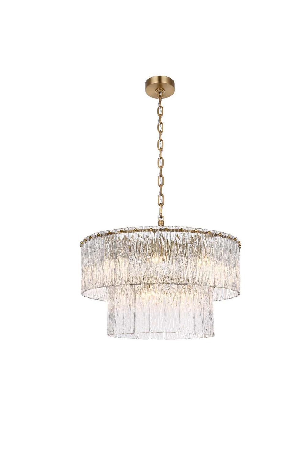 Elegant Lighting - 1015D24SG-03GL - 12 Light Chandelier - Georgina - Satin Gold