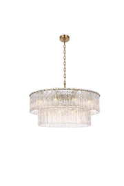 Elegant Lighting - 1015D32L2SG-03GL - 18 Light Chandelier - Georgina - Satin Gold