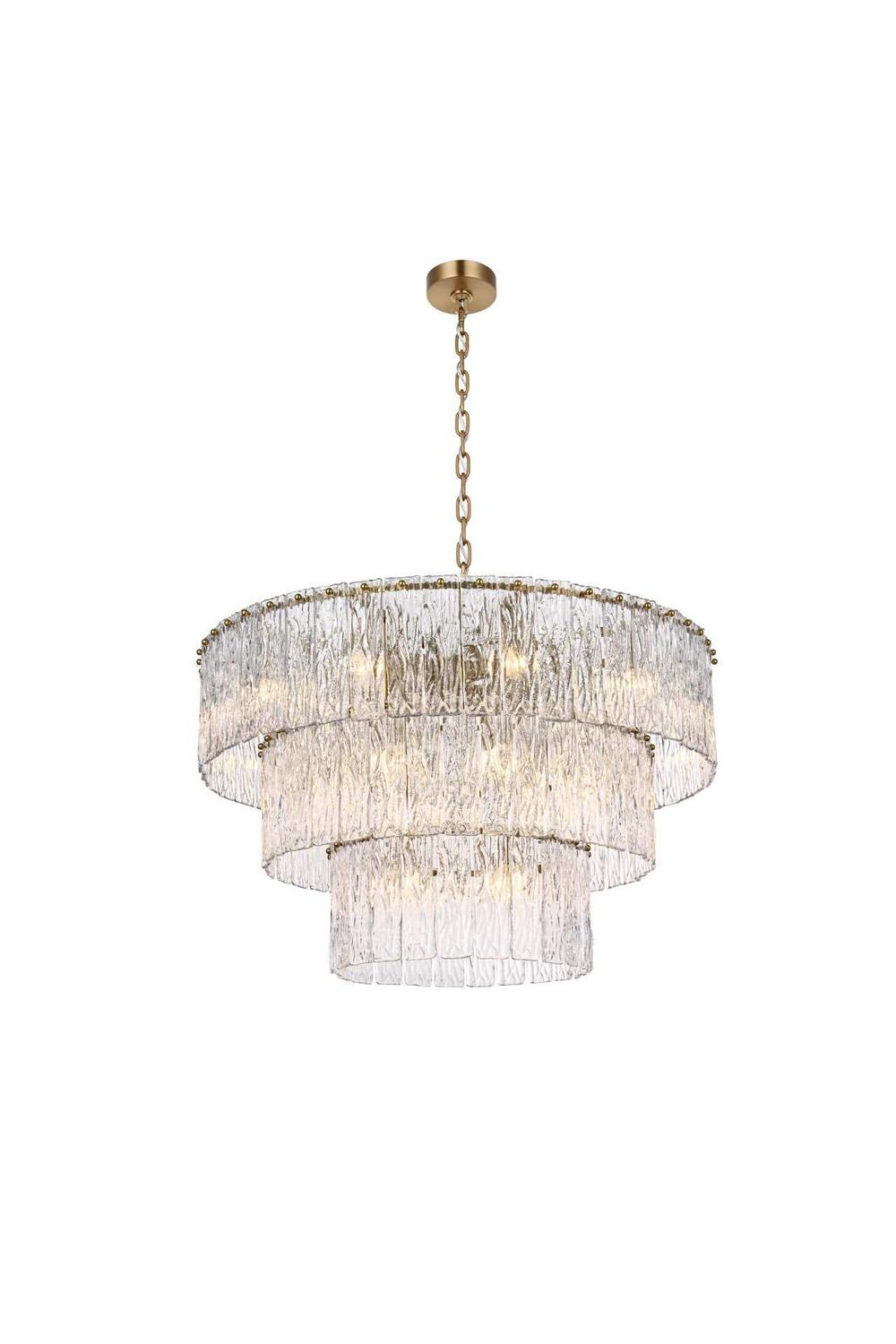Elegant Lighting - 1015D32L3SG-03GL - 22 Light Chandelier - Georgina - Satin Gold