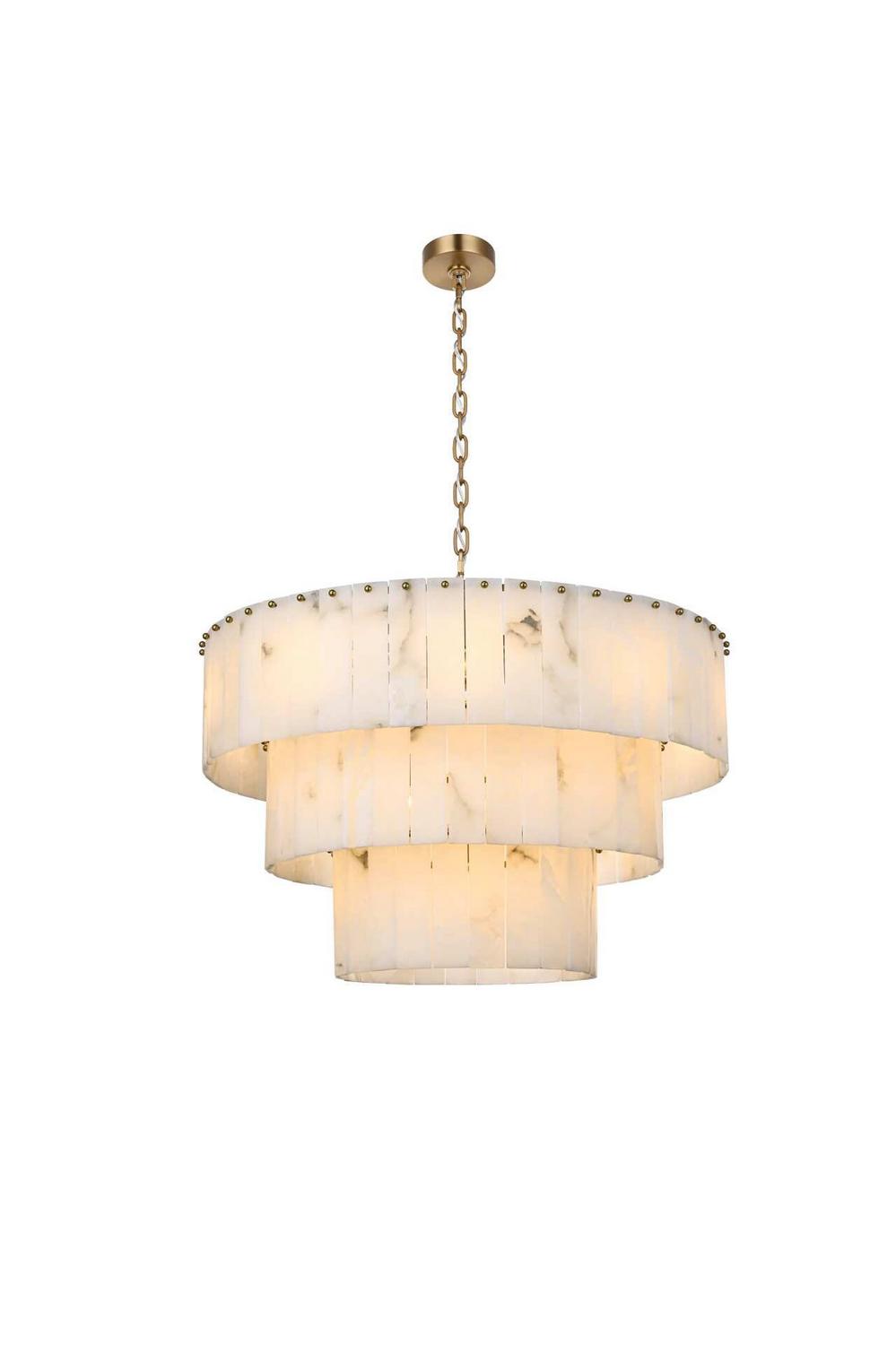 Elegant Lighting - 1015D32L3SG-33ST - 22 Light Chandelier - Georgina - Satin Gold