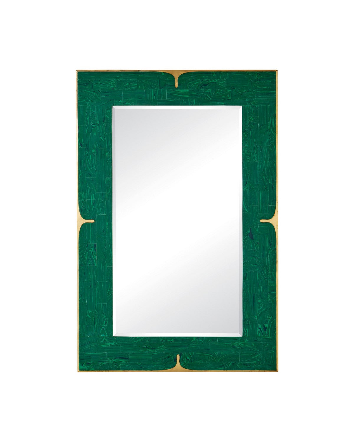 Currey and Company - 1000-0179 - Mirror - Orin - Green / Brushed Brass