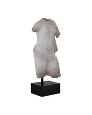 Currey and Company - 1200-1086 - Torso on Metal Stand - Cyprus - Antique Off-White / Black