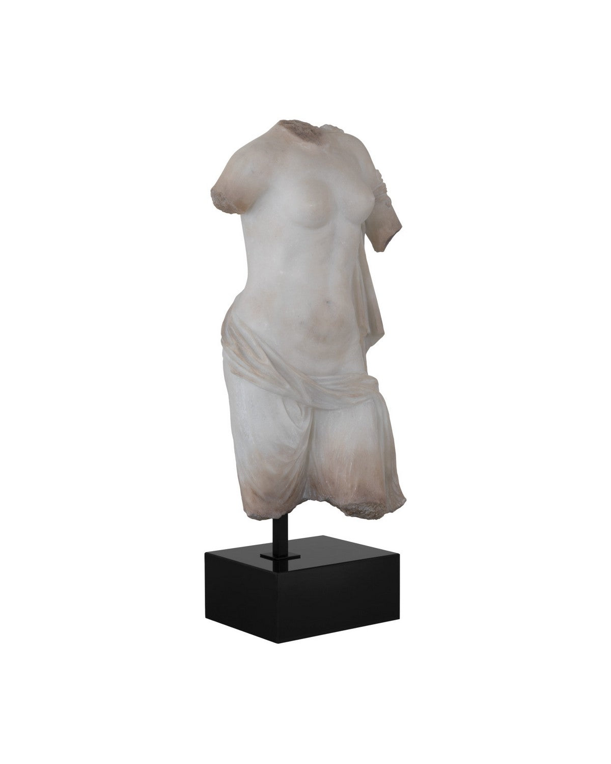 Currey and Company - 1200-1086 - Torso on Metal Stand - Cyprus - Antique Off-White / Black