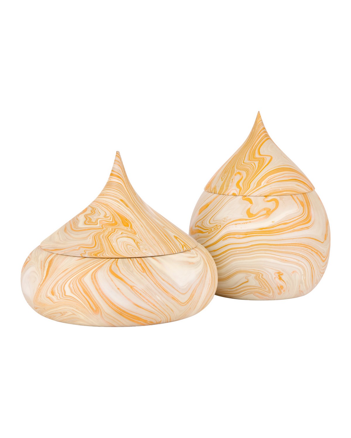 Currey and Company - 1200-1114 - Box Set of 2 - Anasi - Marbleized Yellow