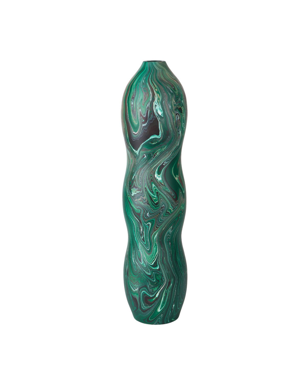 Currey and Company - 1200-1116 - Vase - Tamarind - Marbleized Dark Green